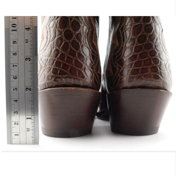 BACK AT THE RANCH Brown Crocodile Cowboy Boots 8.5 - Picture 6 of 8